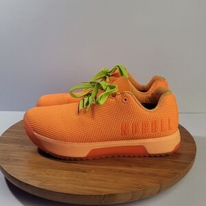 NOBULL Superfabric Trainer Neon Orange/Lime Green Laces Unisex Womens Sz 8.5